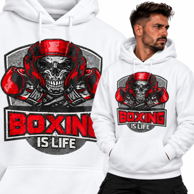 BLUZA Z KAPTUREM SPORTY WALKI BOXING IS LIFE